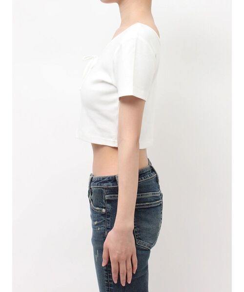 GYDA(ジェイダ)の「BUNNY 2WAYレースアップショートTシャツ(Tシャツ/カットソー・レディース・グレー/ブラック/オフホワイト・FREE)」の21枚目の写真