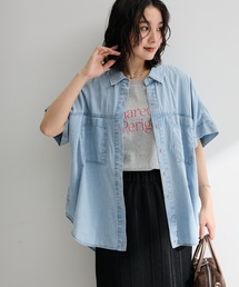 Green Parks（グリーンパークス）の「シアーデニム2WAYビックドルマンシャツ（シャツ/ブラウス）」