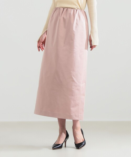 Demi-Luxe BEAMS(デミルクス ビームス)の「サイドスリット サテン スカート(スカート・レディース・ネイビー/ピンク・38/36)」の1枚目の写真