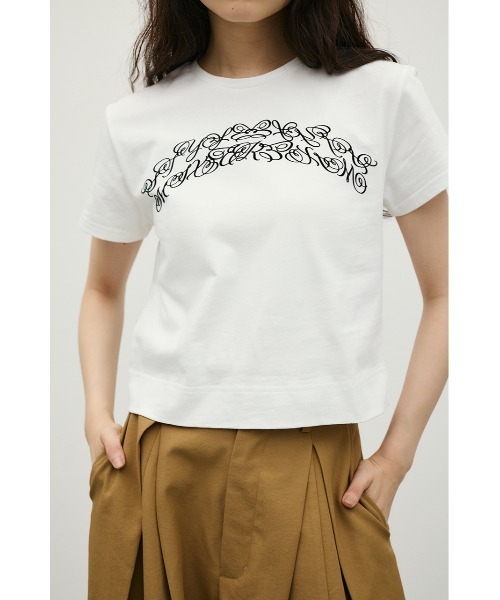 STYLEMIXER(スタイルミキサー)の「グラフィックロゴT(Tシャツ/カットソー・レディース・グレー/ライトベージュ/ホワイト・FREE)」の1枚目の写真