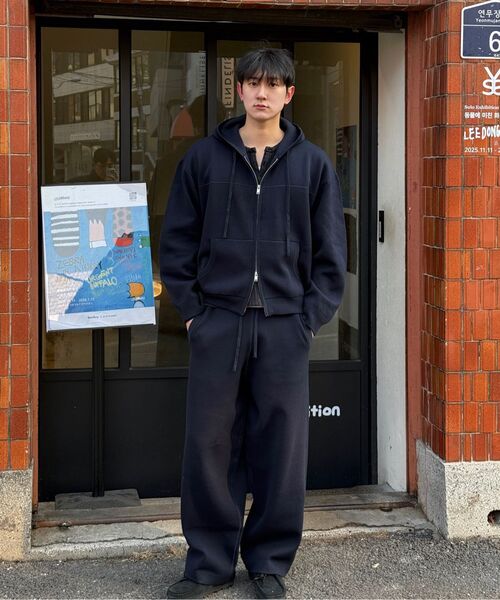 SUARE(スアレ)の「ニットスウェットパンツ - 4カラー(スウェットパンツ・メンズ・ライトグレー/ブラック/ネイビー/オートミール・MEDIUM/LARGE/X-LARGE)」の11枚目の写真