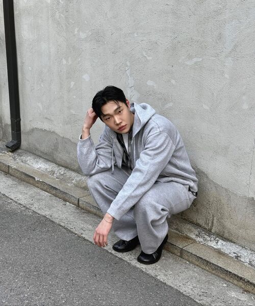 SUARE(スアレ)の「ニットスウェットパンツ - 4カラー(スウェットパンツ・メンズ・ライトグレー/ブラック/ネイビー/オートミール・MEDIUM/LARGE/X-LARGE)」の14枚目の写真