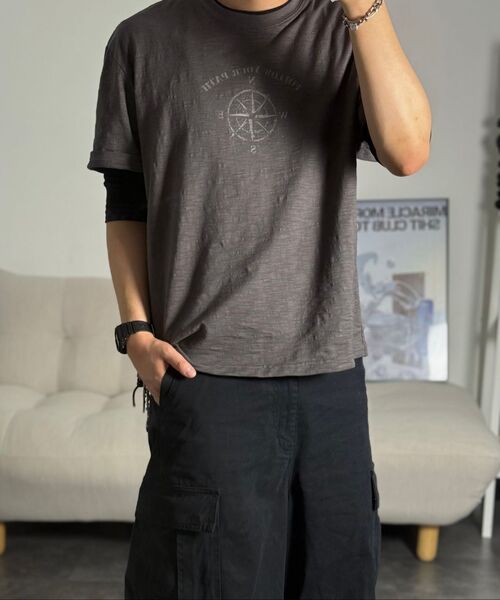 DNSR（ディーエヌエスアール）の「[オンフリックxDNSR] コンパススラブセミクロップTシャツ（Tシャツ/カットソー・メンズ・その他・MEDIUM/LARGE/X-LARGE）」の11枚目の写真