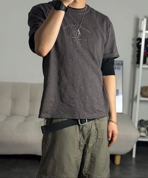 DNSR（ディーエヌエスアール）の「[オンフリックxDNSR] コンパススラブセミクロップTシャツ（Tシャツ/カットソー・メンズ・その他・MEDIUM/LARGE/X-LARGE）」の12枚目の写真