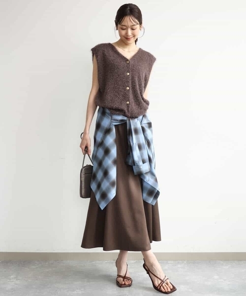 MK MICHEL KLEIN（エムケーミッシェルクラン）の「[洗える]オンブレチェック柄シャツブラウス（シャツ/ブラウス・レディース・ブラウン/ブルー/ネイビー・38）」の20枚目の写真
