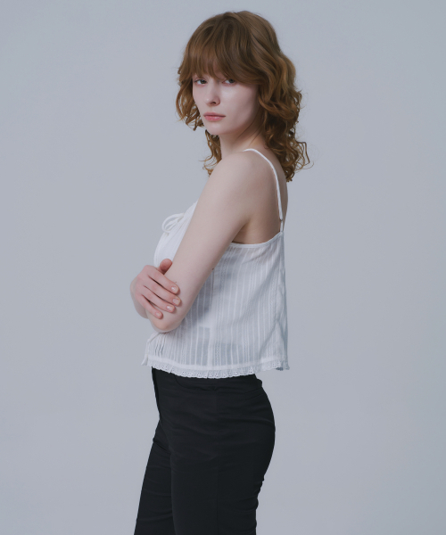 WAARFORWOMAN(ワール・フォー・ウーマン)の「WS-10 レースノースリーブブラウス_ホワイト(シャツ/ブラウス・レディース・その他・FREE)」の3枚目の写真