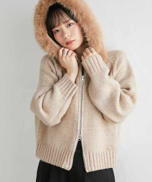 solleim(ソルレム)の「フードファージップカーデ(カーディガン/ボレロ・レディース・ベージュ/アイボリー/グレー・M/L)」の18枚目の写真