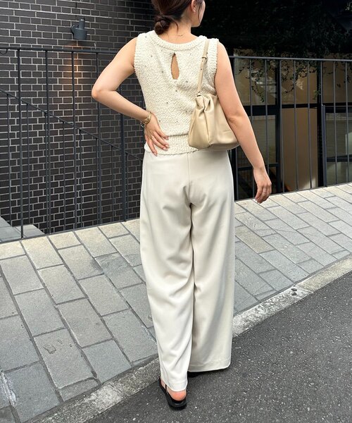 CAPRICIEUX LE'MAGE(カプリシューレマージュ)の「シルバードットスラブタンク(Tシャツ/カットソー・レディース・アイボリー/チャコールグレー・FREE)」の10枚目の写真
