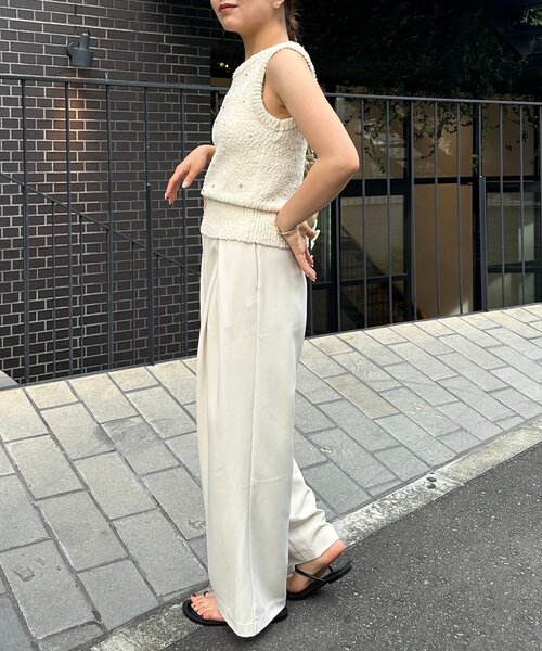 CAPRICIEUX LE'MAGE(カプリシューレマージュ)の「シルバードットスラブタンク(Tシャツ/カットソー・レディース・アイボリー/チャコールグレー・FREE)」の11枚目の写真