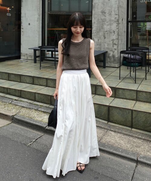 CAPRICIEUX LE'MAGE(カプリシューレマージュ)の「シルバードットスラブタンク(Tシャツ/カットソー・レディース・アイボリー/チャコールグレー・FREE)」の13枚目の写真