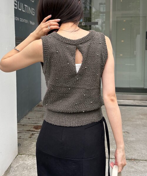 CAPRICIEUX LE'MAGE(カプリシューレマージュ)の「シルバードットスラブタンク(Tシャツ/カットソー・レディース・アイボリー/チャコールグレー・FREE)」の19枚目の写真