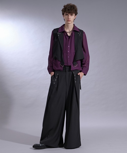 Ellno Loset（エルノロゼット）の「ポケットデザインシアーシャツ（シャツ/ブラウス・メンズ・パープル/ブラック・SMALL/LARGE/MEDIUM）」の20枚目の写真