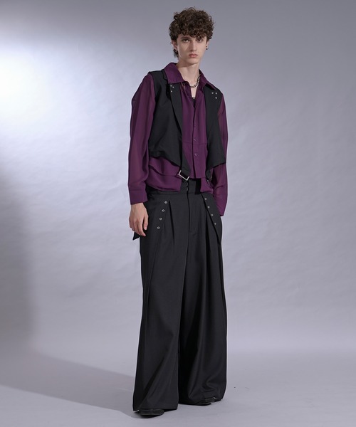 Ellno Loset（エルノロゼット）の「ポケットデザインシアーシャツ（シャツ/ブラウス・メンズ・パープル/ブラック・SMALL/LARGE/MEDIUM）」の21枚目の写真