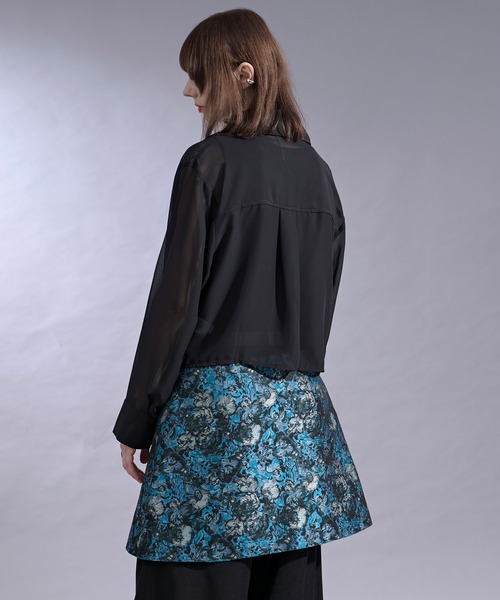 Ellno Loset（エルノロゼット）の「ポケットデザインシアーシャツ（シャツ/ブラウス・メンズ・パープル/ブラック・SMALL/LARGE/MEDIUM）」の14枚目の写真