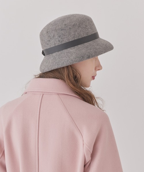 Chapeau d' O（シャポードオー）の「Chapeau d' O  Curve Brim Felt Cloche / シャポードオー（ハット・レディース・グレー/ブラック・M/57.5cm）」の14枚目の写真