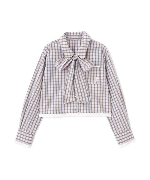 JILL by JILL STUART(ジルバイジルスチュアート)の「<BEARシリーズ>クロップドシャツ(シャツ/ブラウス・レディース・ブルー系その他/ブラック系その他/ブルー・FREE)」の3枚目の写真