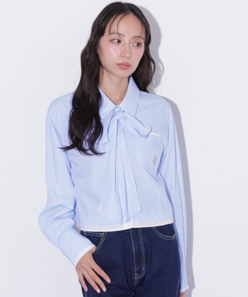 JILL by JILL STUART(ジルバイジルスチュアート)の「<BEARシリーズ>クロップドシャツ(シャツ/ブラウス・レディース・ブルー系その他/ブラック系その他/ブルー・FREE)」の5枚目の写真