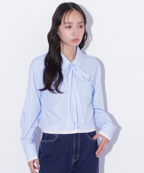 JILL by JILL STUART(ジルバイジルスチュアート)の「<BEARシリーズ>クロップドシャツ(シャツ/ブラウス・レディース・ブルー系その他/ブラック系その他/ブルー・FREE)」の6枚目の写真