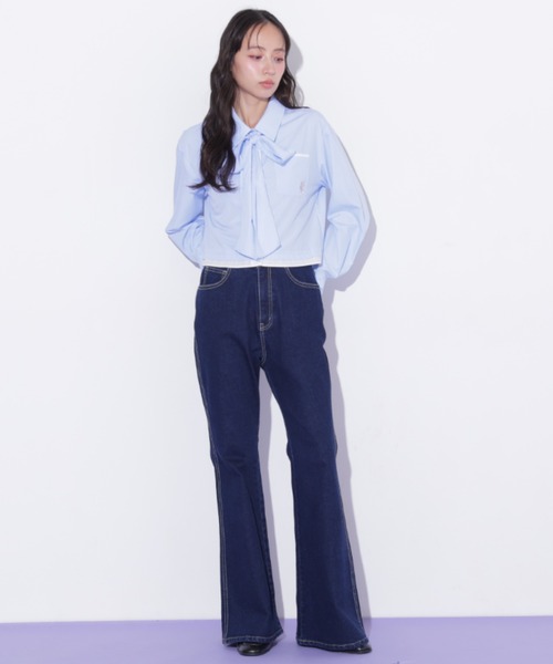 JILL by JILL STUART(ジルバイジルスチュアート)の「<BEARシリーズ>クロップドシャツ(シャツ/ブラウス・レディース・ブルー系その他/ブラック系その他/ブルー・FREE)」の9枚目の写真