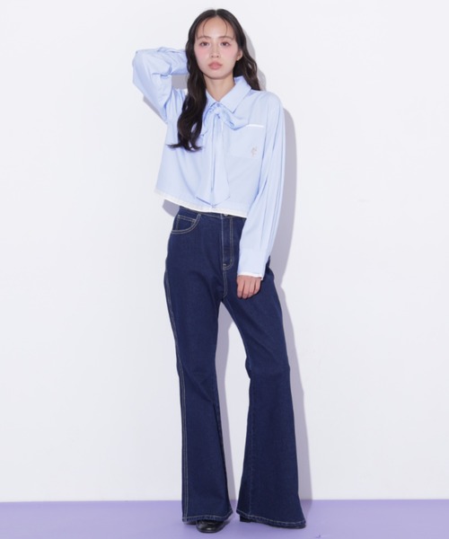 JILL by JILL STUART(ジルバイジルスチュアート)の「<BEARシリーズ>クロップドシャツ(シャツ/ブラウス・レディース・ブルー系その他/ブラック系その他/ブルー・FREE)」の10枚目の写真