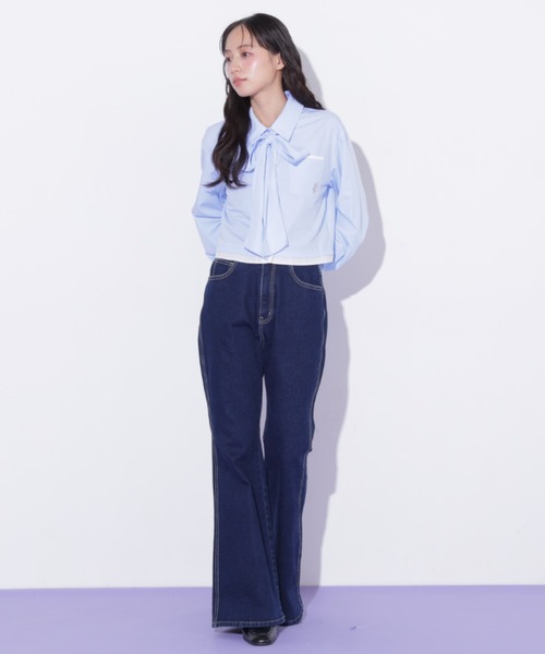 JILL by JILL STUART(ジルバイジルスチュアート)の「<BEARシリーズ>クロップドシャツ(シャツ/ブラウス・レディース・ブルー系その他/ブラック系その他/ブルー・FREE)」の11枚目の写真