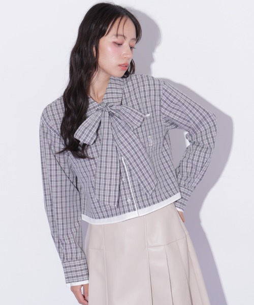 JILL by JILL STUART(ジルバイジルスチュアート)の「<BEARシリーズ>クロップドシャツ(シャツ/ブラウス・レディース・ブルー系その他/ブラック系その他/ブルー・FREE)」の18枚目の写真