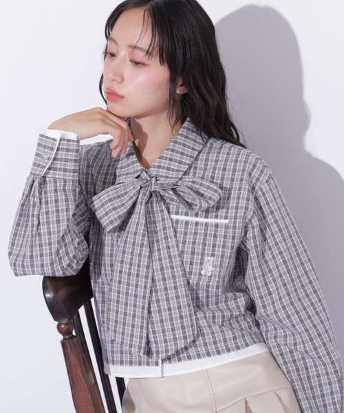 JILL by JILL STUART(ジルバイジルスチュアート)の「<BEARシリーズ>クロップドシャツ(シャツ/ブラウス・レディース・ブルー系その他/ブラック系その他/ブルー・FREE)」の12枚目の写真