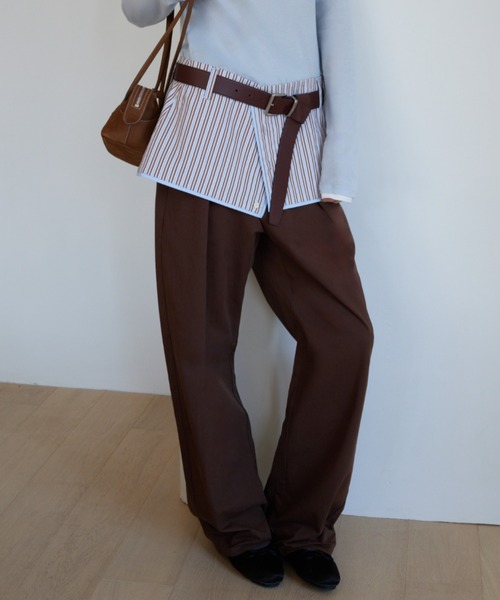 GRVRGROVE(グローブ)の「SENA LAYERED SKIRT(スカート・レディース・ライトブルー/ブラウン・MEDIUM/SMALL)」の1枚目の写真