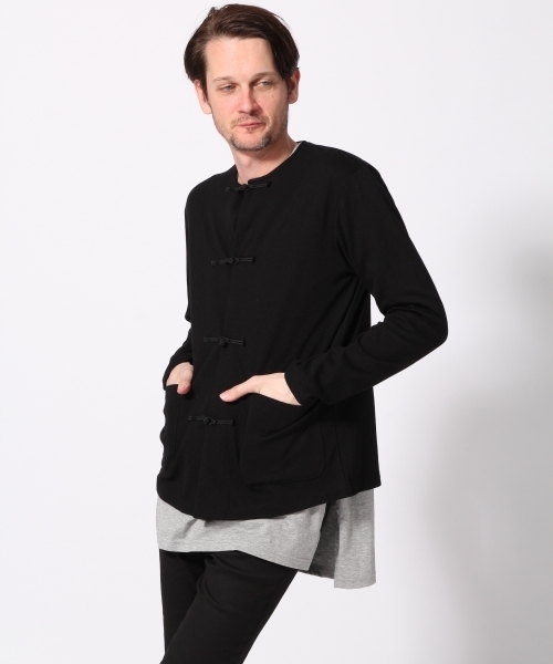 HARE(ハレ)の「カンフーポンチカーディガン(HARE)(カーディガン/ボレロ・メンズ・ブラック/オフホワイト/ブルー・SMALL/MEDIUM)」の2枚目の写真