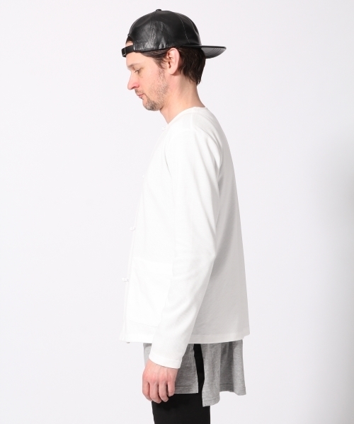 HARE(ハレ)の「カンフーポンチカーディガン(HARE)(カーディガン/ボレロ・メンズ・ブラック/オフホワイト/ブルー・SMALL/MEDIUM)」の4枚目の写真