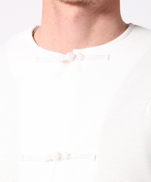 HARE(ハレ)の「カンフーポンチカーディガン(HARE)(カーディガン/ボレロ・メンズ・ブラック/オフホワイト/ブルー・SMALL/MEDIUM)」の6枚目の写真