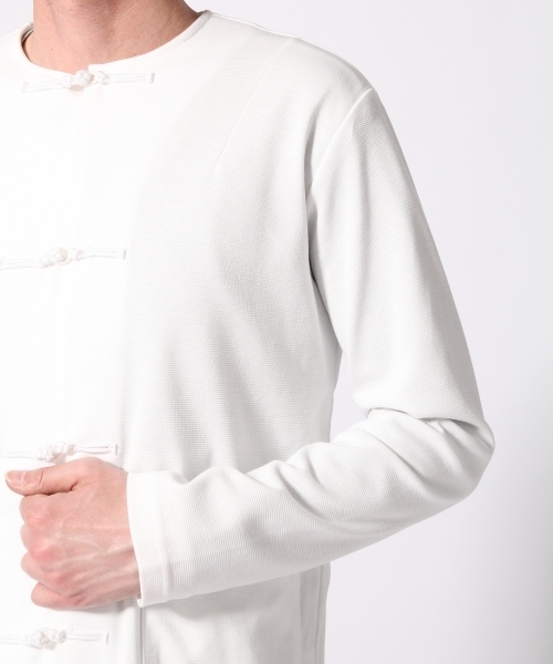 HARE(ハレ)の「カンフーポンチカーディガン(HARE)(カーディガン/ボレロ・メンズ・ブラック/オフホワイト/ブルー・SMALL/MEDIUM)」の7枚目の写真