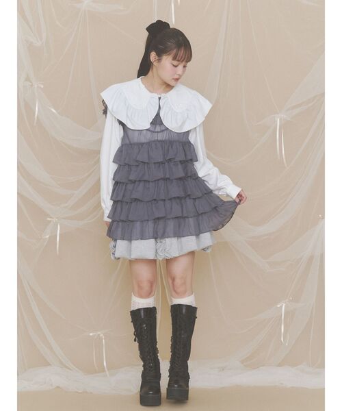 merry jenny(メリージェニー)の「blooming floralブラウス(シャツ/ブラウス・レディース・チャコールグレー/オフホワイト/グレー・FREE)」の10枚目の写真