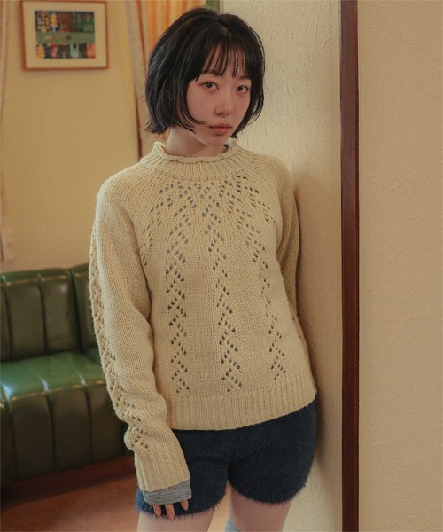 miette(ミエット)の「アイレット編みニットプルオーバー(ニット/セーター・レディース・アイボリー/ベージュ/レッド・FREE)」の11枚目の写真