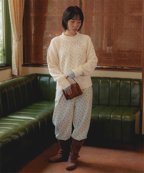 miette(ミエット)の「アイレット編みニットプルオーバー(ニット/セーター・レディース・アイボリー/ベージュ/レッド・FREE)」の7枚目の写真