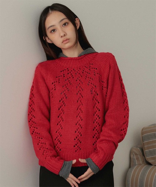 miette(ミエット)の「アイレット編みニットプルオーバー(ニット/セーター・レディース・アイボリー/ベージュ/レッド・FREE)」の18枚目の写真