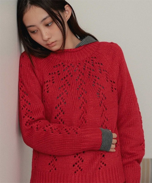 miette(ミエット)の「アイレット編みニットプルオーバー(ニット/セーター・レディース・アイボリー/ベージュ/レッド・FREE)」の20枚目の写真