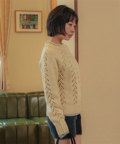 miette(ミエット)の「アイレット編みニットプルオーバー(ニット/セーター・レディース・アイボリー/ベージュ/レッド・FREE)」の16枚目の写真