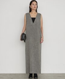 LOUNGEDRESS（ラウンジドレス）の「《セットアップ可 オケージョン》【Atelier N5 アトリエヌメロサンク】ツイードV ワンピース 秋服（ワンピース）」