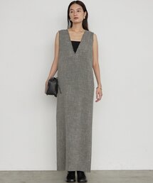 LOUNGEDRESS（ラウンジドレス）の「《セットアップ可 オケージョン》【Atelier N5 アトリエヌメロサンク】ツイードV ワンピース（ワンピース）」