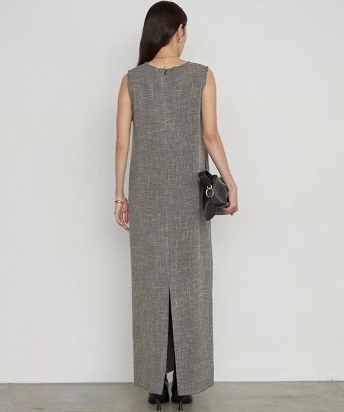 LOUNGEDRESS(ラウンジドレス)の「《セットアップ可/オケージョン》【Atelier N5/アトリエヌメロサンク】ツイードV ワンピース 秋服(ワンピース・レディース・ブラック・FREE)」の6枚目の写真