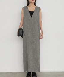 LOUNGEDRESS（ラウンジドレス）の「《セットアップ可》【Atelier N5 アトリエヌメロサンク】ツイードV ワンピース（ワンピース）」