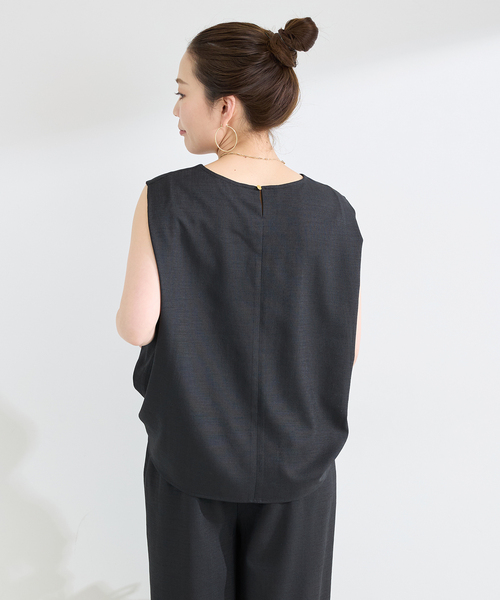 B.C STOCK(ベーセーストック)の「《追加2》《S/Mサイズ展開》《2点セット》リネンライクセットアップ(つなぎ/オールインワン・レディース・ウッド/ブラック/ベージュ・SMALL/MEDIUM)」の18枚目の写真