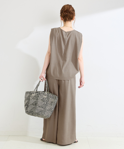 B.C STOCK(ベーセーストック)の「《追加2》《S/Mサイズ展開》《2点セット》リネンライクセットアップ(つなぎ/オールインワン・レディース・ウッド/ブラック/ベージュ・SMALL/MEDIUM)」の21枚目の写真
