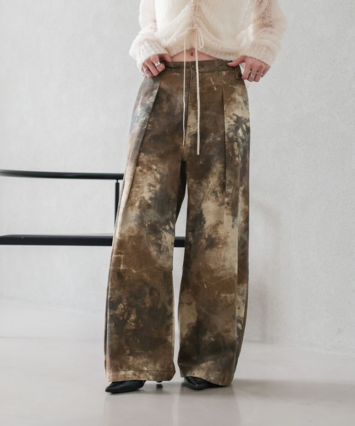 RAGEBLUE(レイジブルー)の「サビ柄タックボリュームワイドパンツ(その他パンツ・レディース・ピンク系/ブラウン系/カーキ系・FREE)」の4枚目の写真