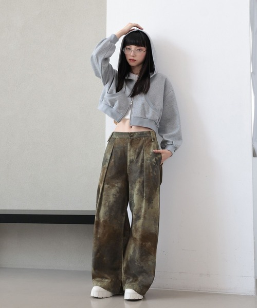 RAGEBLUE(レイジブルー)の「サビ柄タックボリュームワイドパンツ(その他パンツ・レディース・ピンク系/ブラウン系/カーキ系・FREE)」の8枚目の写真