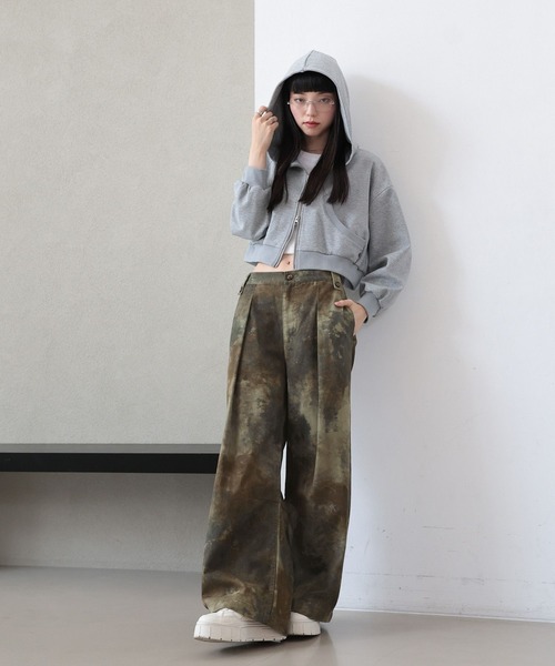 RAGEBLUE(レイジブルー)の「サビ柄タックボリュームワイドパンツ(その他パンツ・レディース・ピンク系/ブラウン系/カーキ系・FREE)」の9枚目の写真