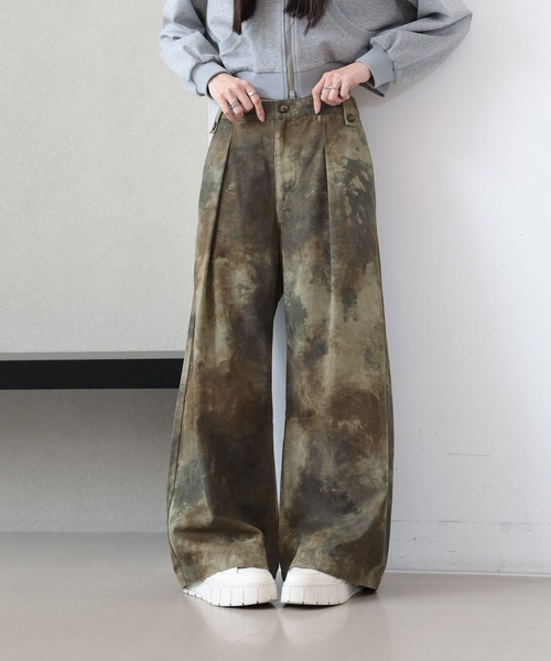 RAGEBLUE(レイジブルー)の「サビ柄タックボリュームワイドパンツ(その他パンツ・レディース・ピンク系/ブラウン系/カーキ系・FREE)」の10枚目の写真