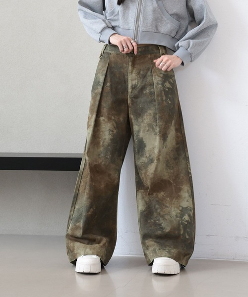 RAGEBLUE(レイジブルー)の「サビ柄タックボリュームワイドパンツ(その他パンツ・レディース・ピンク系/ブラウン系/カーキ系・FREE)」の11枚目の写真
