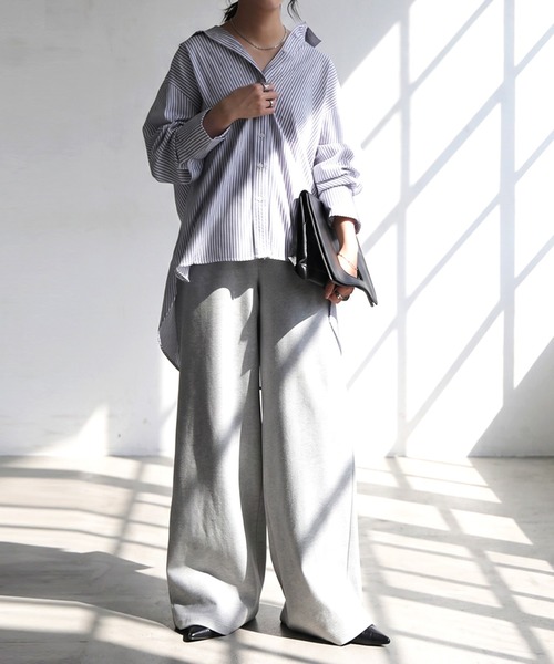 antiqua(アンティカ)の「オーバーサイズ シャツ(シャツ/ブラウス・レディース・ピンク/グレー系その他・ONESIZE)」の5枚目の写真